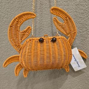 NWT Tommy Bahama Brown Wicker Crab Bag